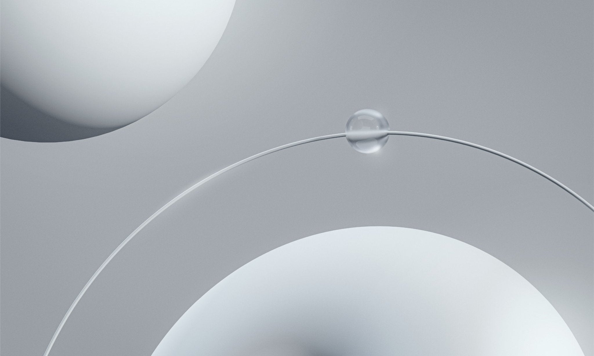 Abstract 3D render symbolizing a molecular hydrogen atom structure