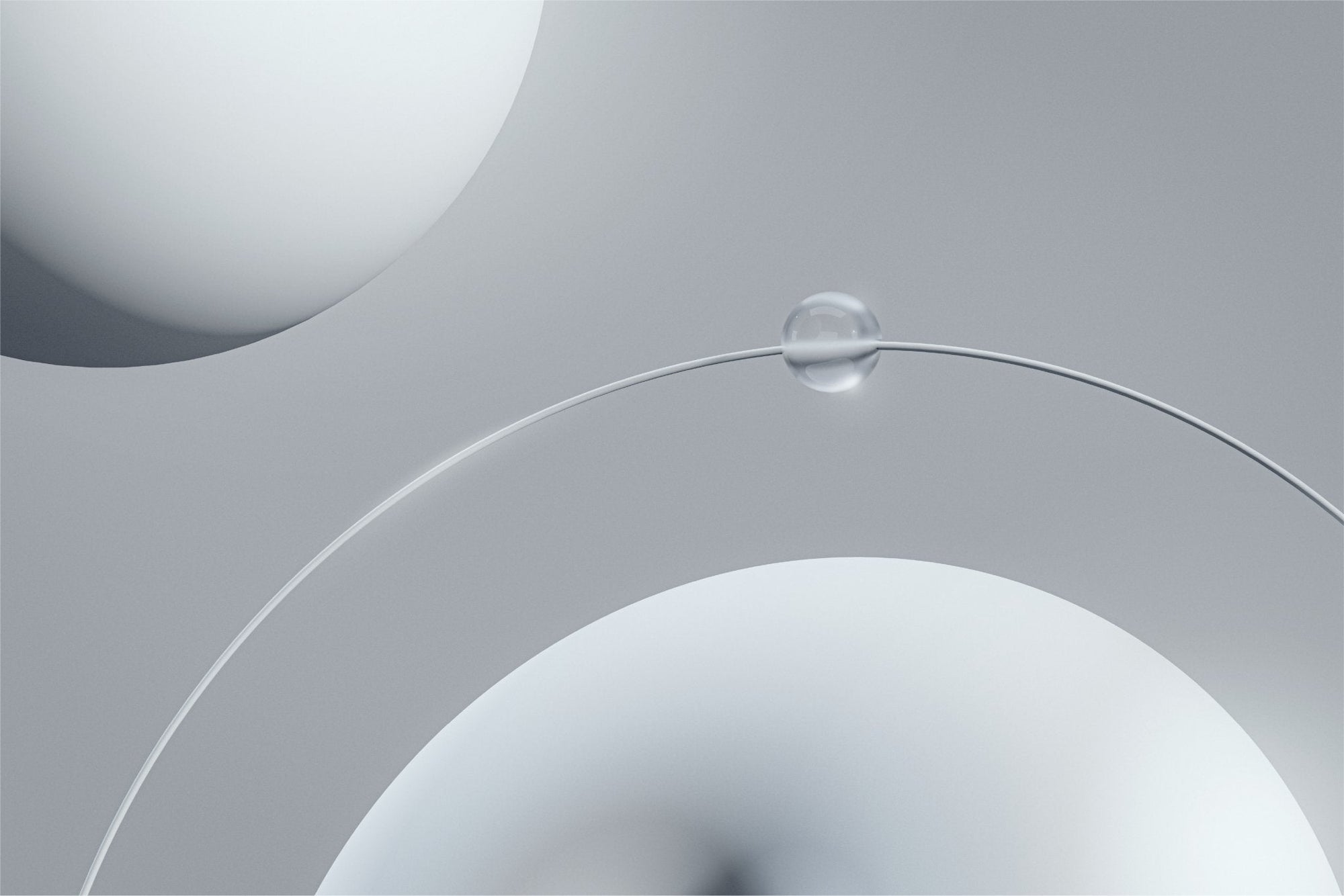 Abstract 3D render symbolizing a molecular hydrogen atom structure